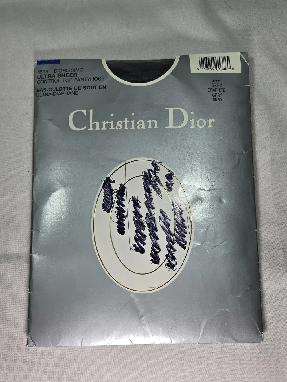 NEW Vintage Christian Dior Lot of 2 Control Top Pantyhose Graphite Gray Size 2